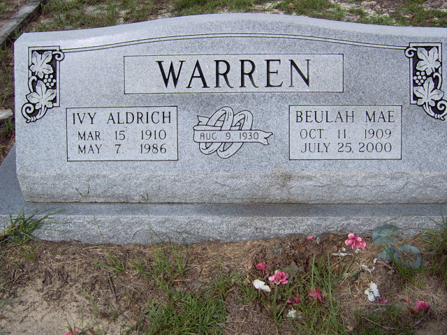 Headstone for Warren, Beulah Mae